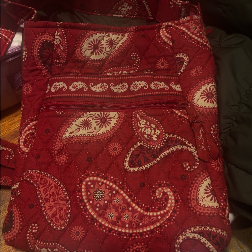 Vera Bradley Red Paisley Quilted Crossbody Bag